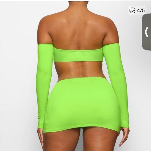 Skims Swim Long Sleeve Bikini Top - Neon Green Size XL NWOT - Picture 3 of 8